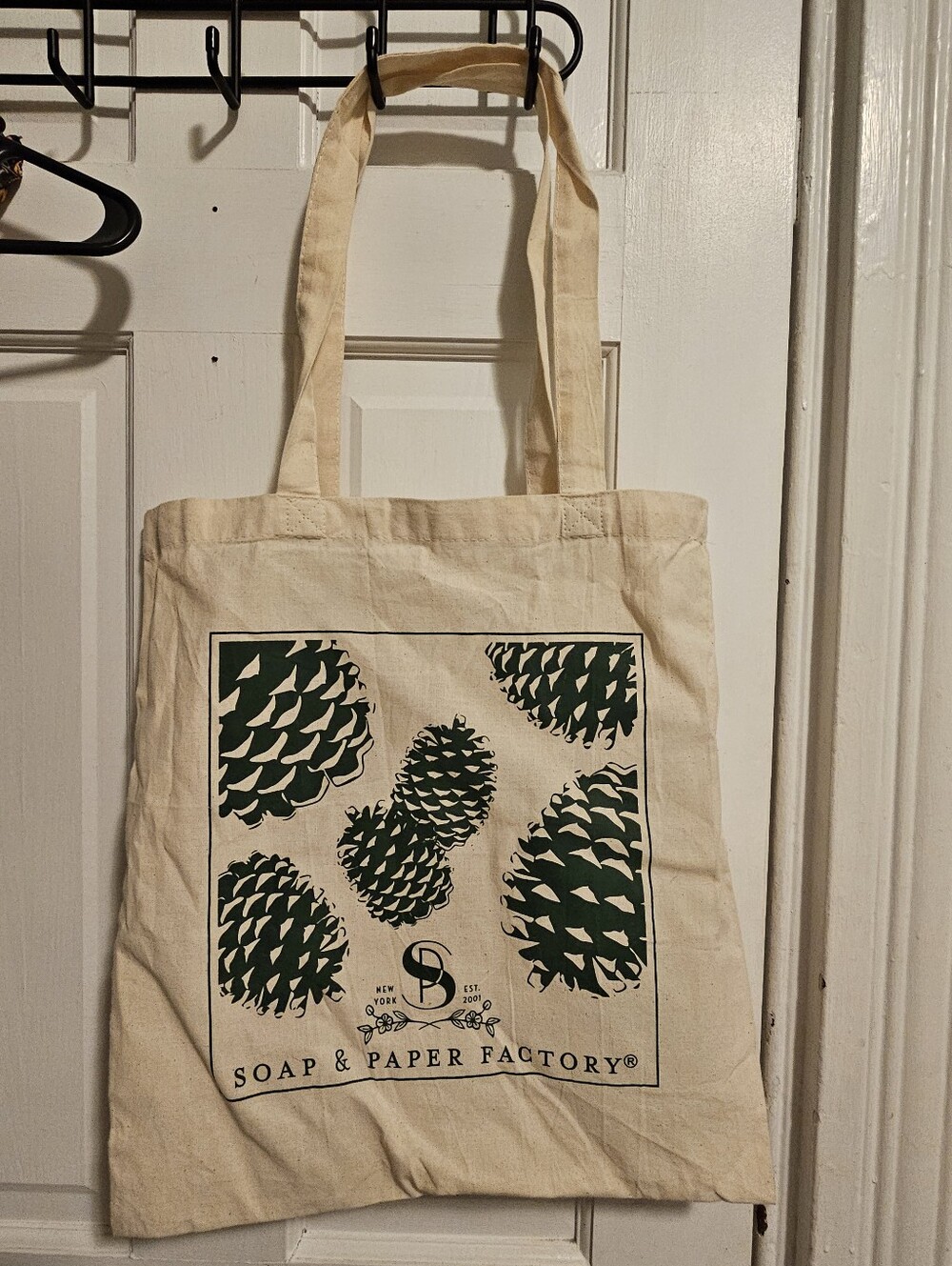 Pinecone Canvas Tote Bag - Natural